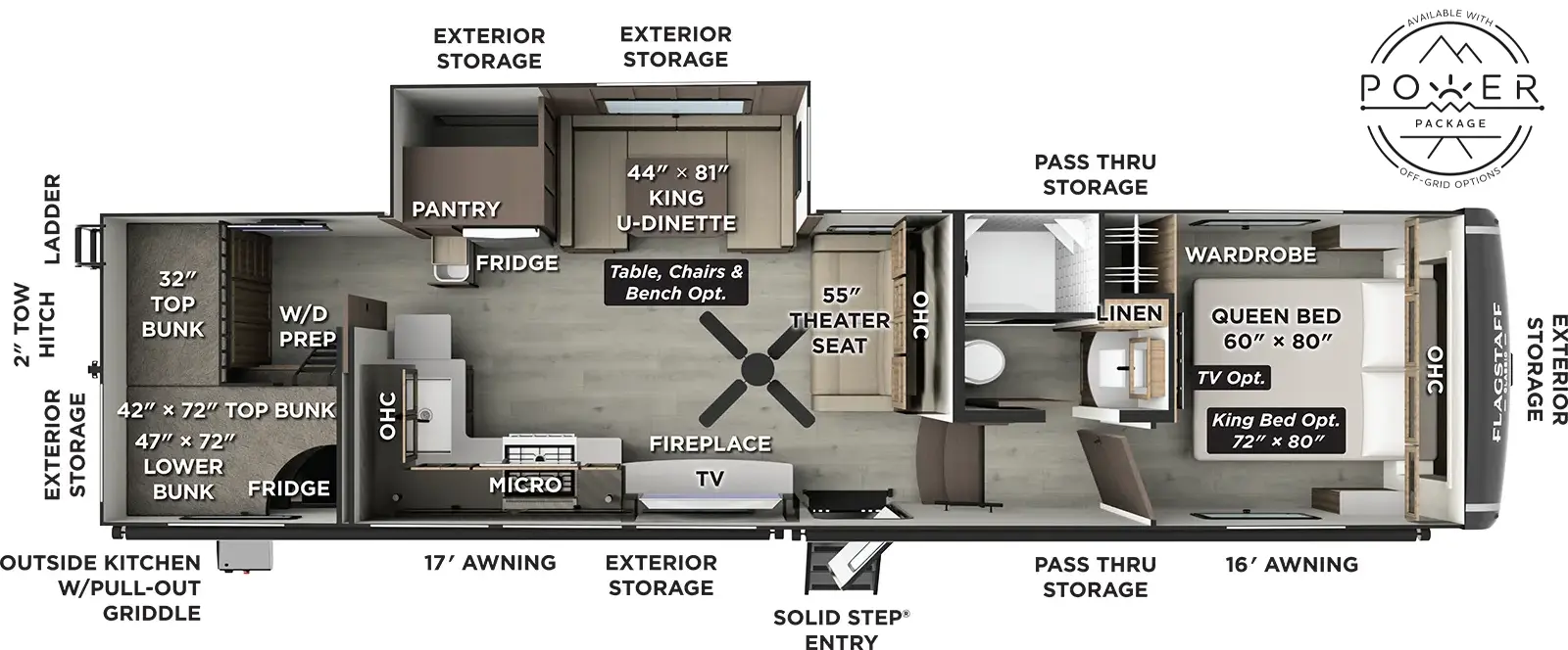 Flagstaff Classic Fifth Wheels F374DBH Floorplan
